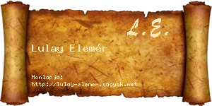 Lulay Elemér névjegykártya