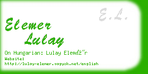 elemer lulay business card